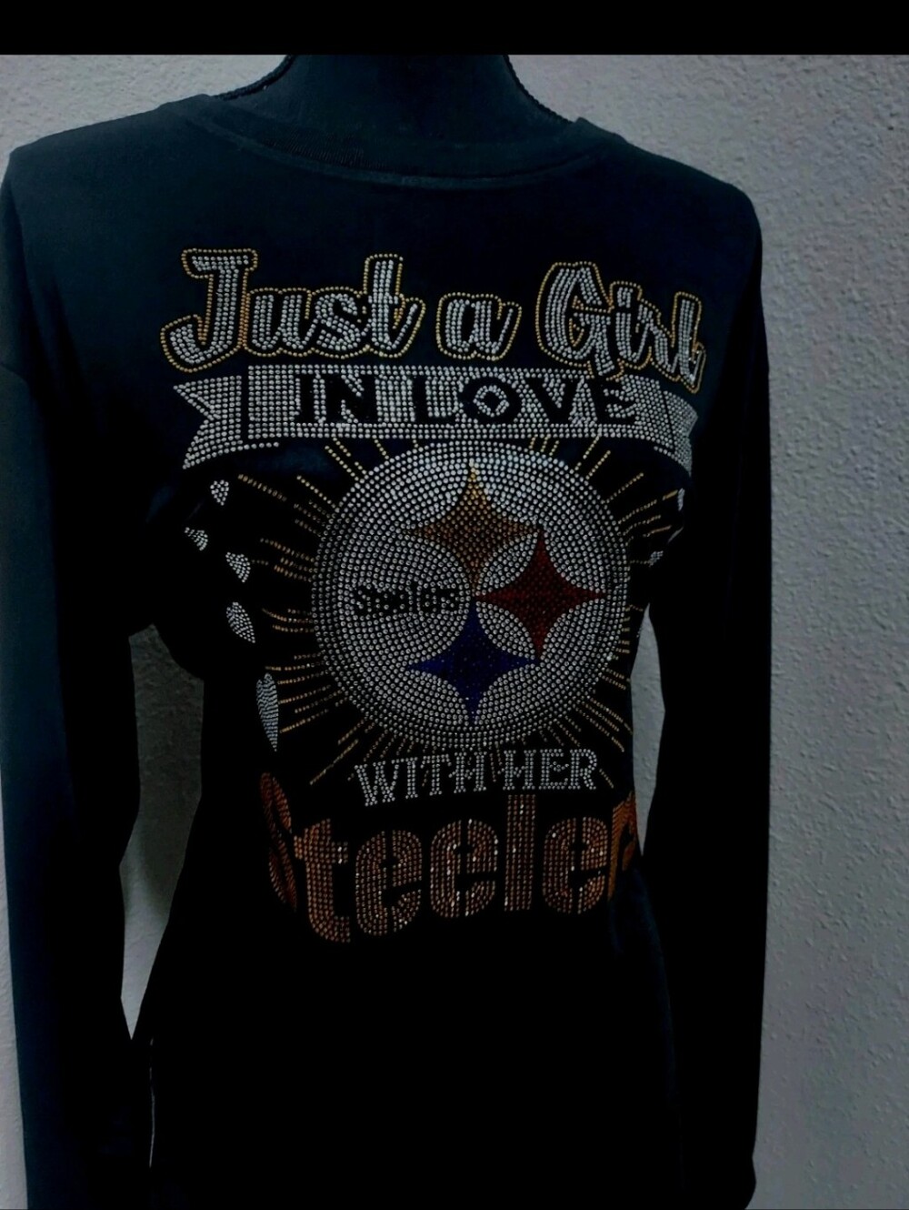 Steelers Women's Black Long Sleeve Top